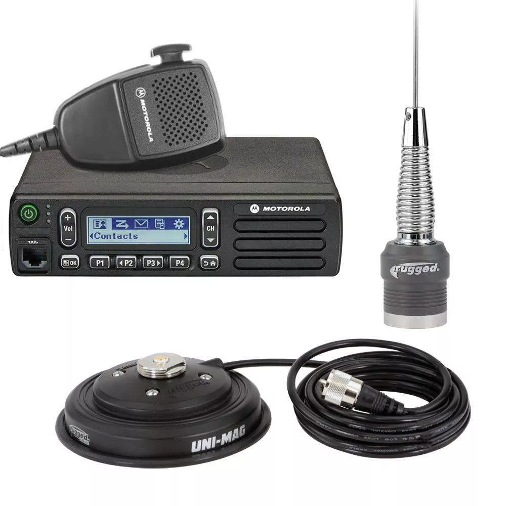 Rugged Radios Radio Kit – Motorola CM300D Digital Business Band Mobile Radio with Antenna RK-MOTO-V