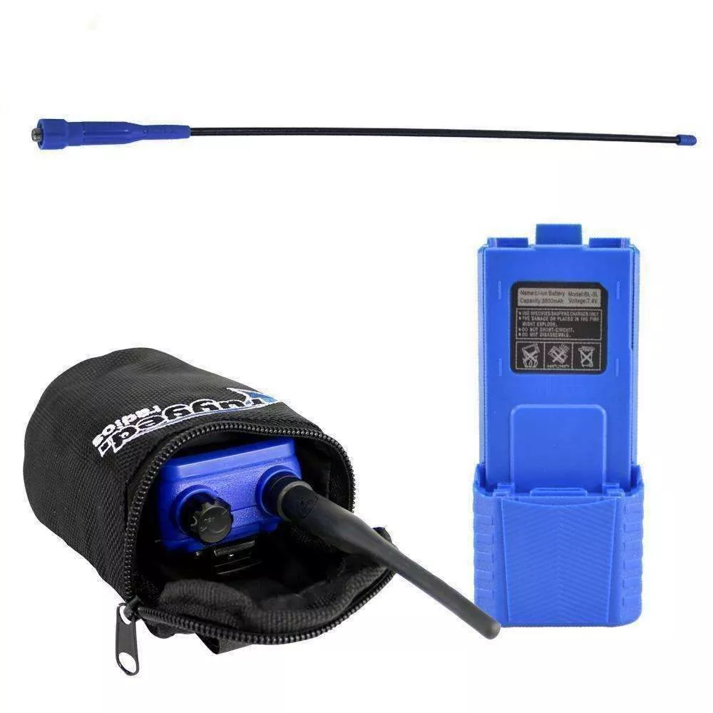 Rugged Radios V3 / RH5R Long Range Upgrade Kit – XL Battery, Go Further Antenna & Radio Bag RH5R-UPGRADE