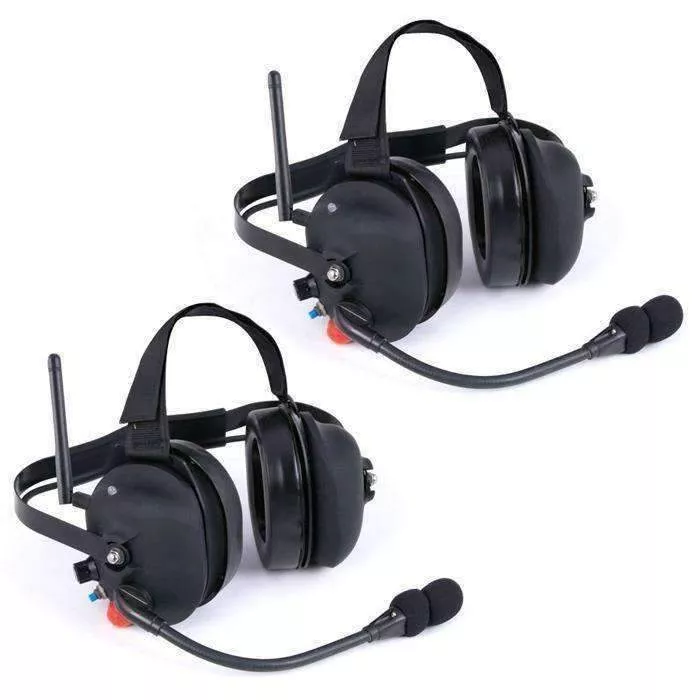 Rugged Radios Wireless Double Talk Dual Headset Intercom System RW-H30-DT-PTT