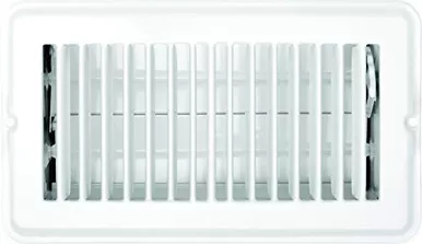 RV Designer H873 Metal Floor Register with Damper 8x4 inch White