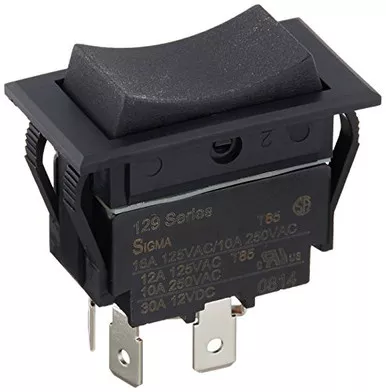 RV Designer S221 Rocker Switch 20 Amp DPDT Momentary On/Off Black DC Electrical