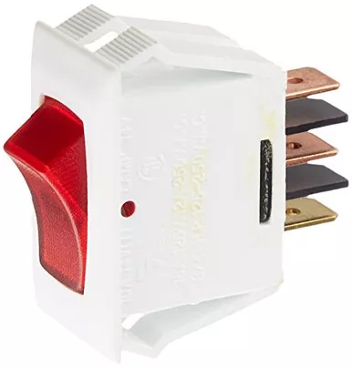 RV Designer S241 Rocker Switch 10A On/Off SPST White and Red