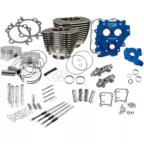 S&S 110" Power Package Kit Chain Drive for 2007-2017 Harley Twin Cam - Black