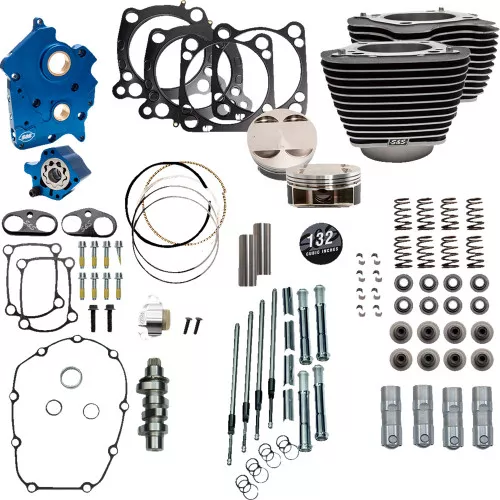 S&S 132" Power Pack Chain Drive Oil Cooled Kit for 114/117" Harley M8