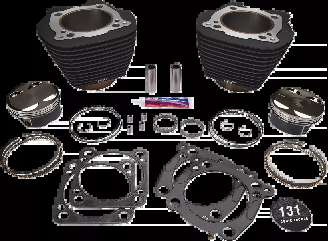 S&S CYCLE 131" Hot Set Up - 4-5/8" Stroke - Wrinkle Black w/o Highlight - M8 320-0622