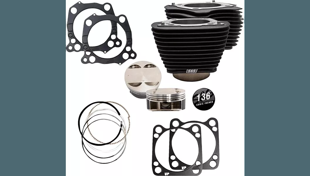 S&S Cycle 136" Big Bore Cylinder Kit for '17-Up Harley Davidson M8 Models - Black
