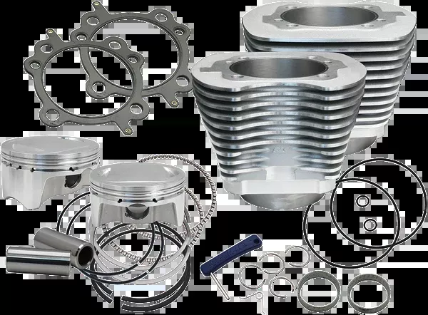 S&S Cycle 4″ Big Bore Bolt-In Sidewinder Cylinder Kit – 110″ – Silver