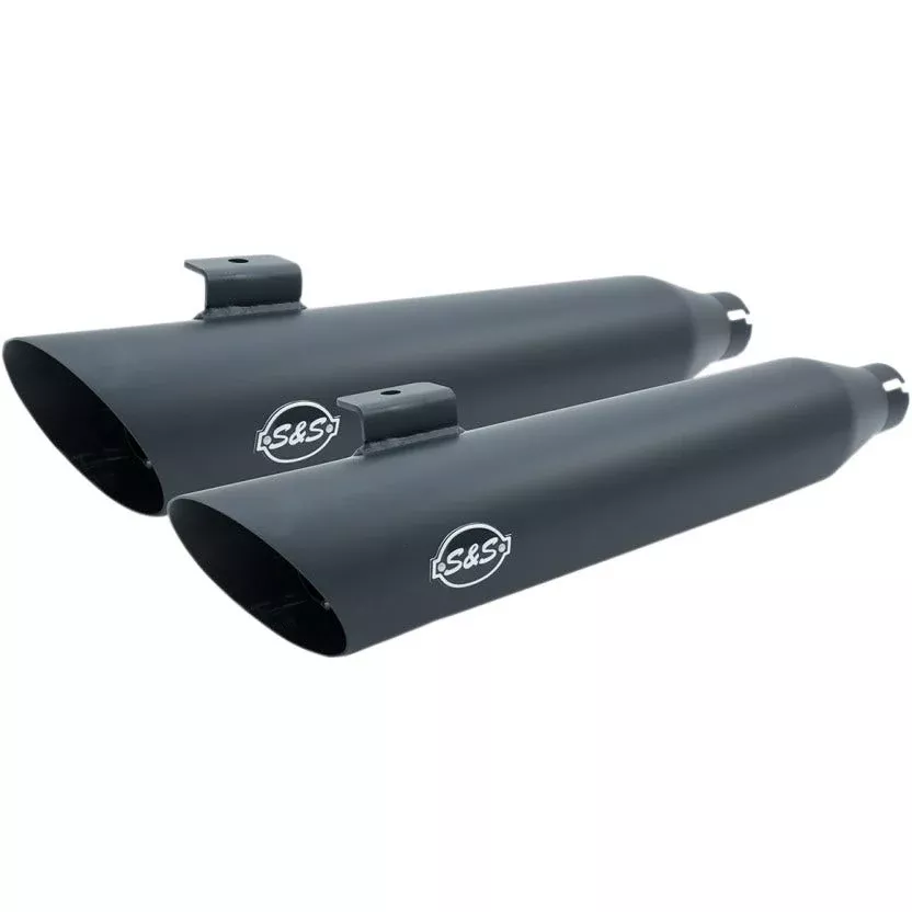 S&S Cycle 550-0724 Black Slash Cut Slip Ons Mufflers Harley Dyna FXDF FXDWG