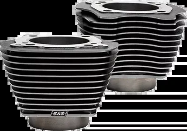 S&S Cycle Cylinder Set – 4.25″ Bore – Unhoned – Black Granite W/Highlights – M8
