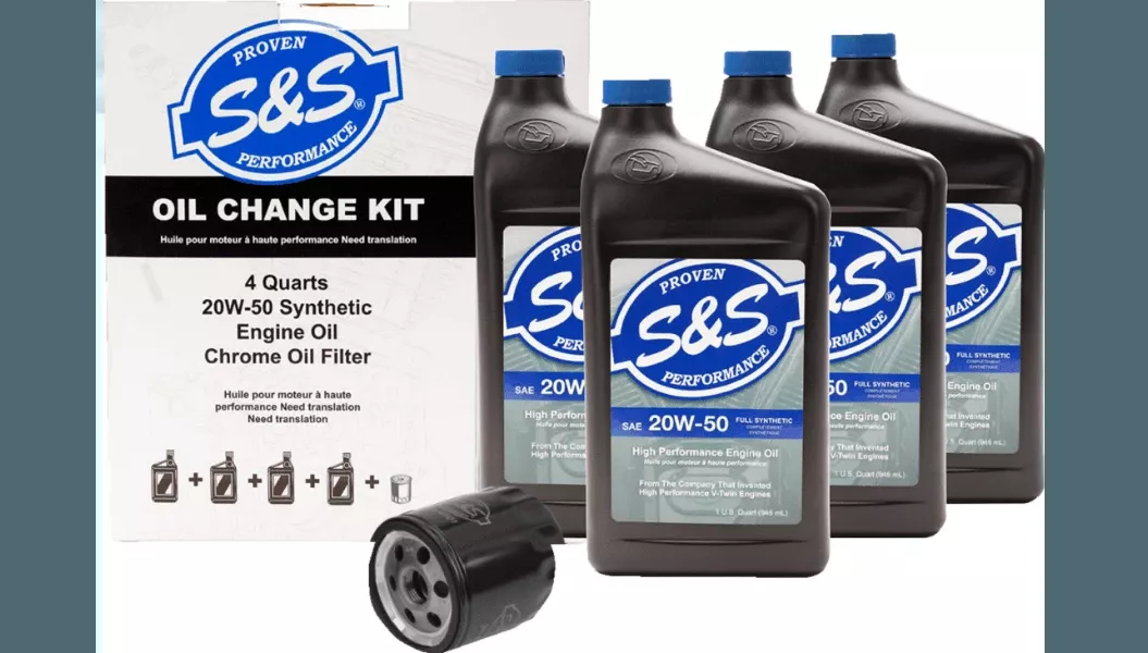 S&S Cycle Engine Oil Change Kit for '99-17 Harley Davidson Twin Cam Models - Black Filter