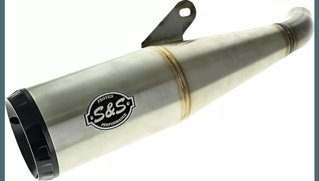 S&S Cycle Grand National Slip On Muffler for 2024 Harley Davidson X500 - Brushed Stainless Steel
