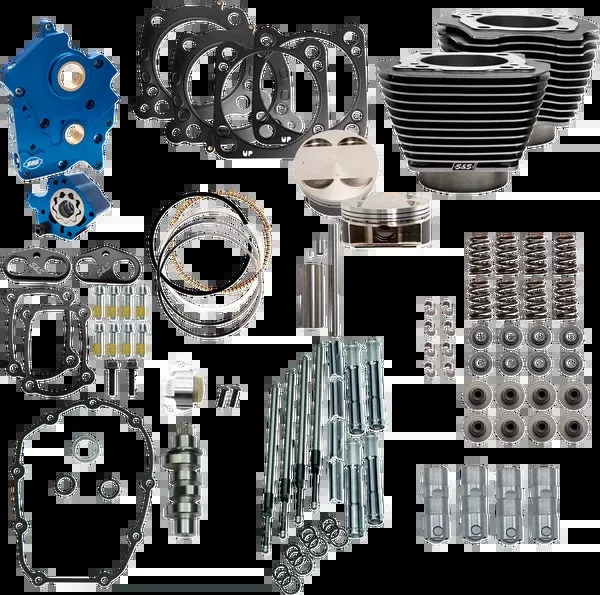 S&S CYCLE Power Pack - Oil Cooled - 550C - Black Granite w/Highlight - Chrome Pushrod Tubes - M8 310-1109D