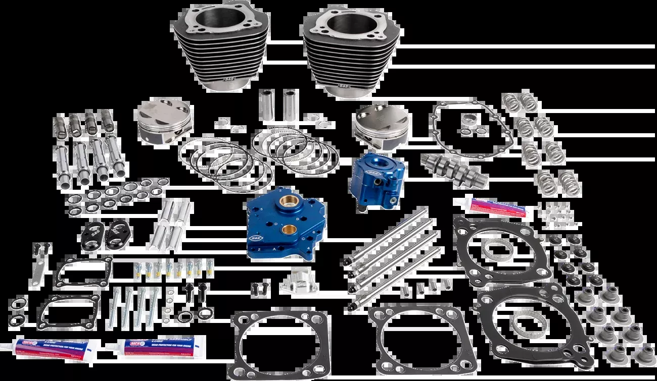 S&S CYCLE Power Package - Water Cooled - 496 Chain Drive - Black Granite w/Highlight - M8 310-1400A