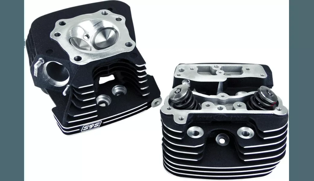 S&S Cycle Super Stock 89cc Cylinder Head Kit For '06-16 Harley Davidson Twin Cam Engines - Black Wrinkle Powder Coat