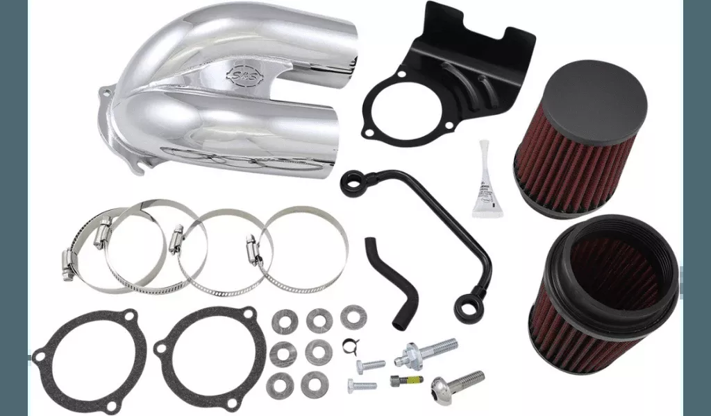 S&S Cycle Tuned Induction Air Cleaner Kit for '08-16 Touring, Trike and '16-17 Softail Models - Chrome