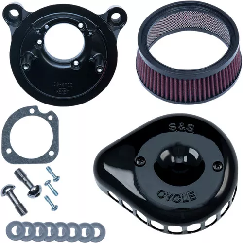S&S Mini Teardrop Stealth Air Cleaner Kit for 2001-2017 Harley Big Twin w/ Delphi EFI - Black