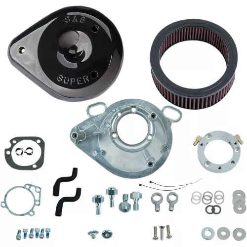 S&S Teardrop Air Cleaner Kit for 2001-2017 Harley Twin Cam Delphi EFI - Black