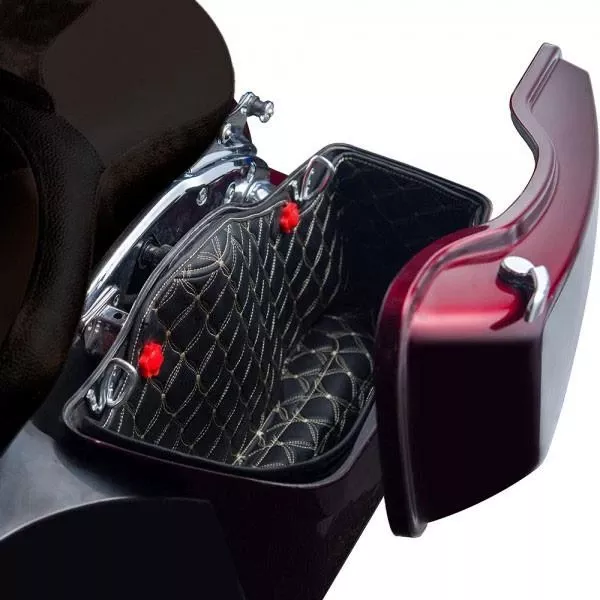 Saddlebag Liners for '93-13 4.5 inch Stretched Saddlebags - Sold in Pairs (Select Stitching Color)