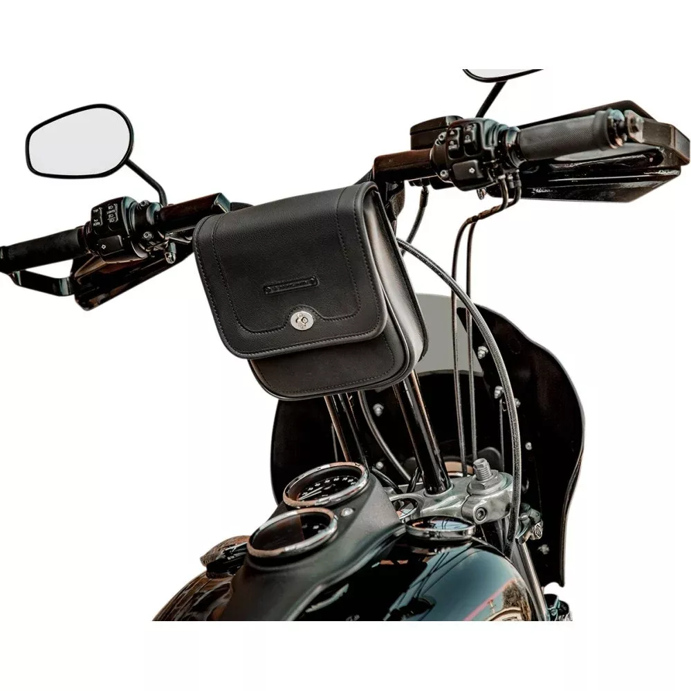 Saddlemen Black D144 T Bar Handlebar Hard Tool Bag EX000953 Custom Harley Metric