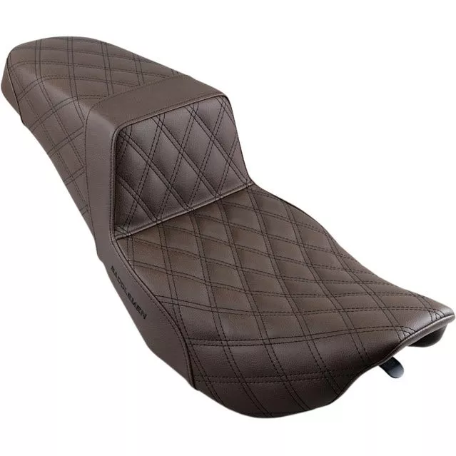 Saddlemen Brown Full Lattice Stitch LS Diamond Step Up Seat Harley FLH 97-07