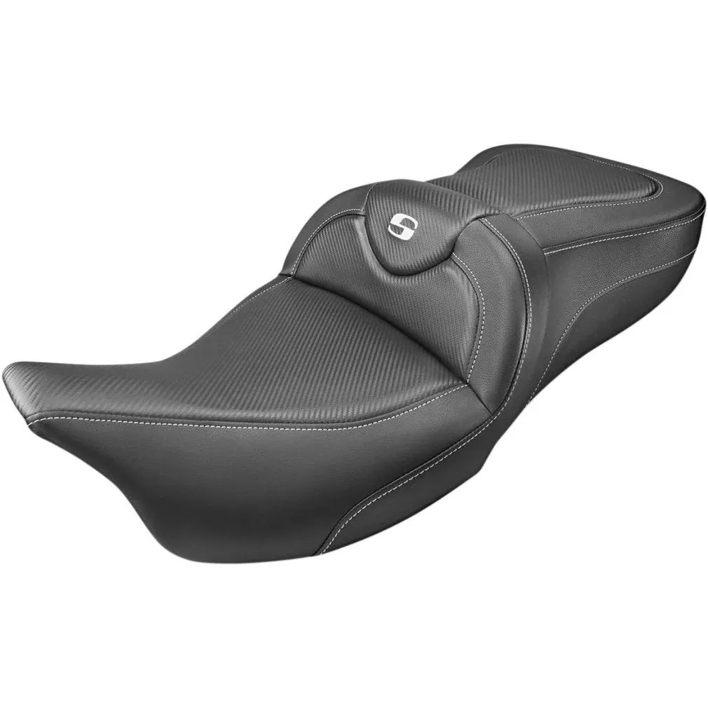 Saddlemen Carbon Fiber Road Sofa Two Up Seat Harley FLHT FLHT FLT 08-23