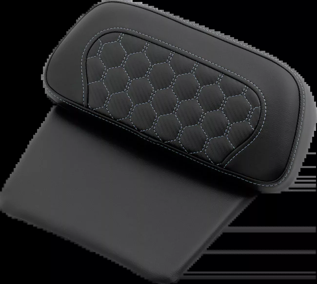 Saddlemen Chopped Tour Pak Backrest Pad - Honeycomb - Silver Stitch - FLH/FLT '14-'25 - 814-07C-19005