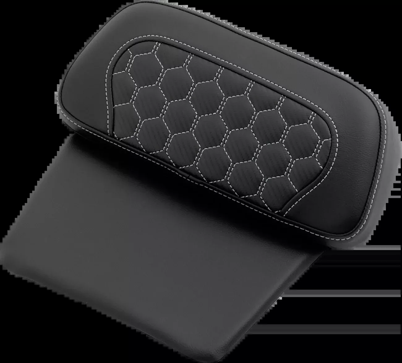 Saddlemen Chopped Tour Pak Backrest Pad - Honeycomb - White Stitch - FLH/FLT '14-'25 - 814-07C-19006