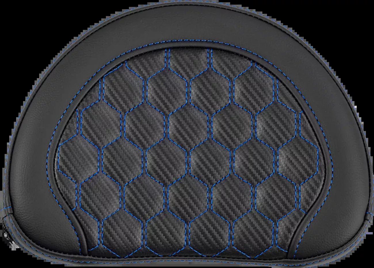 Saddlemen Contoured Sissy Bar Pad - Honeycomb - Blue Stitch - 2" Thick - 051319001
