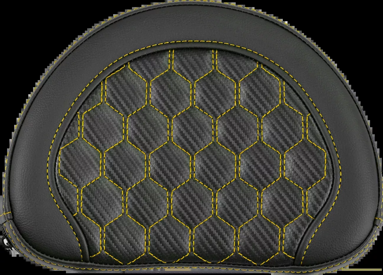 Saddlemen Contoured Sissy Bar Pad - Honeycomb - Gold Stitch - 2" Thick - 051319007