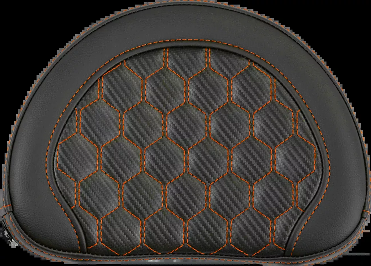 Saddlemen Contoured Sissy Bar Pad - Honeycomb - Orange Stitch - 2" Thick - 051319003