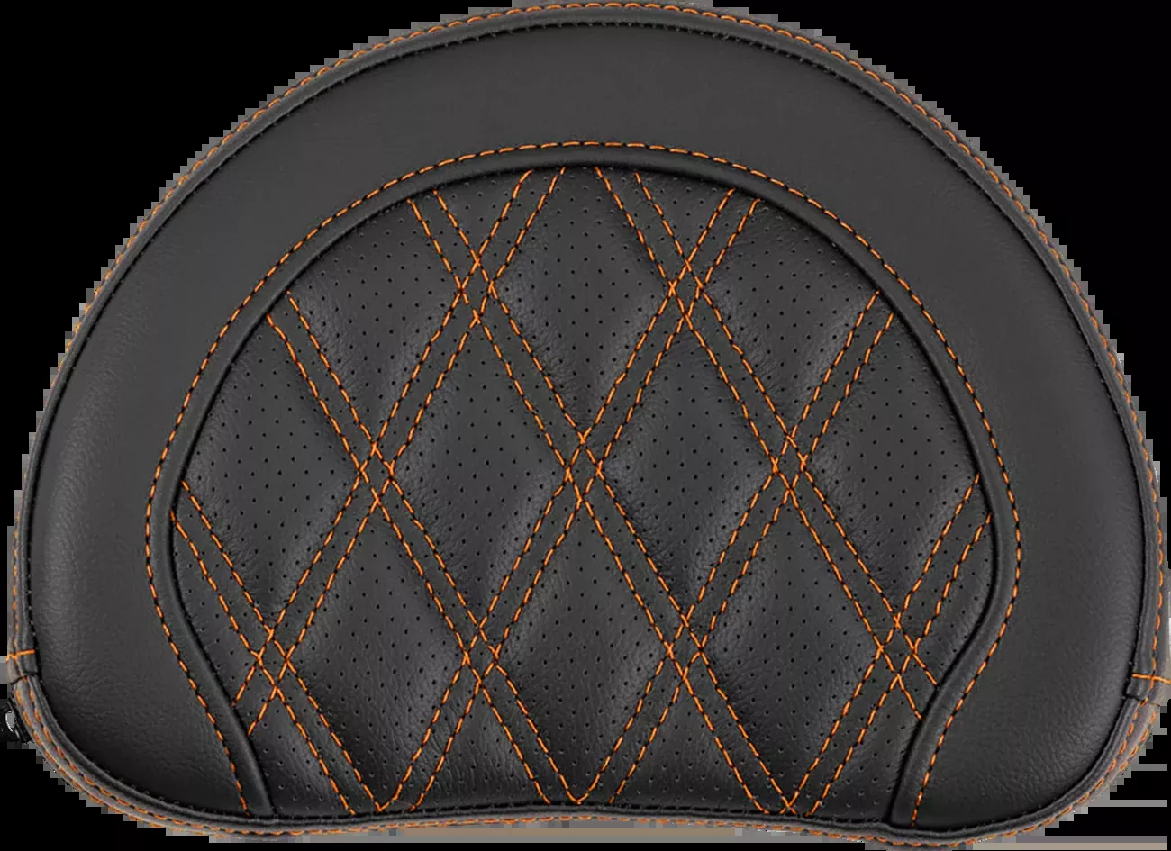 Saddlemen Contoured Sissy Bar Pad - Lattice Stitch - Orange Stitch - 2" Thick - 051318403