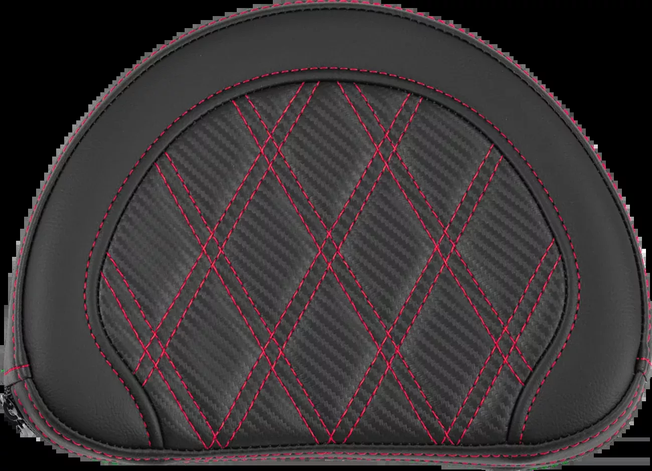 Saddlemen Contoured Sissy Bar Pad - Lattice Stitch - Red Stitch - 2" Thick - 051320704