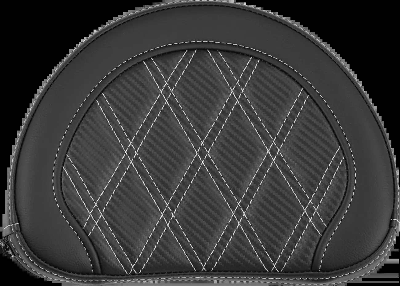 Saddlemen Contoured Sissy Bar Pad - Lattice Stitch - Silver Stitch - 2" Thick - 051320705