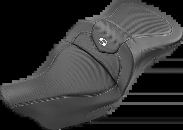 Saddlemen Extended Reach Roadsofa™ Seat - Carbon Fiber - without Backrest - Heated - FL '08-'24 - 808-07B-186HCT