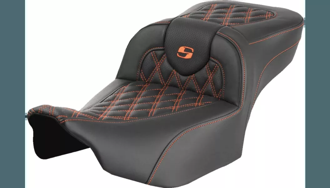 Saddlemen Extended Roadsofa Lattice Stitch Seat for '24-Up Harley Davidson Street Glide, Road Glide and '23-24 CVO FLHXSE, CVO FLTRSE - Select Stitching Color