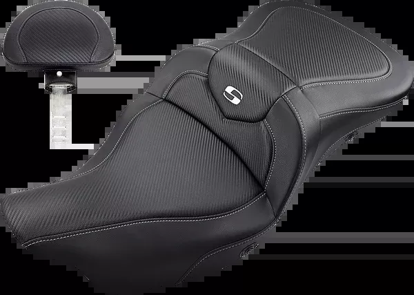 Saddlemen Heated Roadsofa™ Seat – Carbon Fiber – W/ Backrest – FL ’08-’24