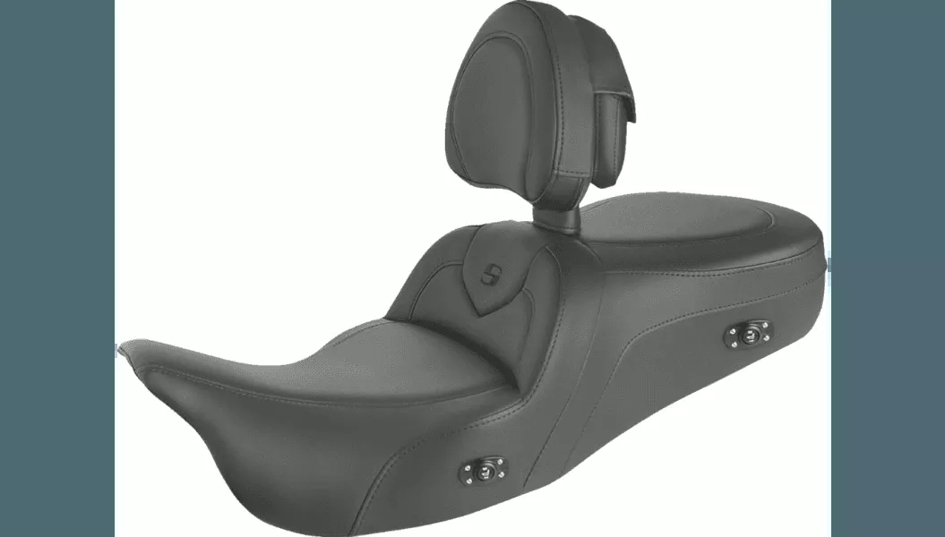 Saddlemen Heated Roadsofa Seat with Driver Backrest for '09-24 Harley Davidson FLHTCUTG Tri Glide