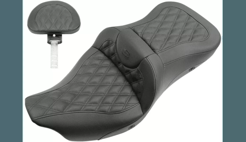 Saddlemen LS Heated Roadsofa Seat with Drivers Backrest for '08-Up Harley Davidson Touring (Not for '24-Up FLHX/FLTR Models)