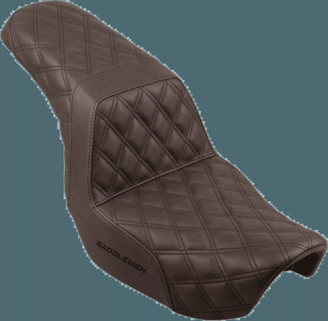 Saddlemen LS Step Up Seat for '04-05 Harley Davidson Dyna Models - Brown Full Lattice Stitch