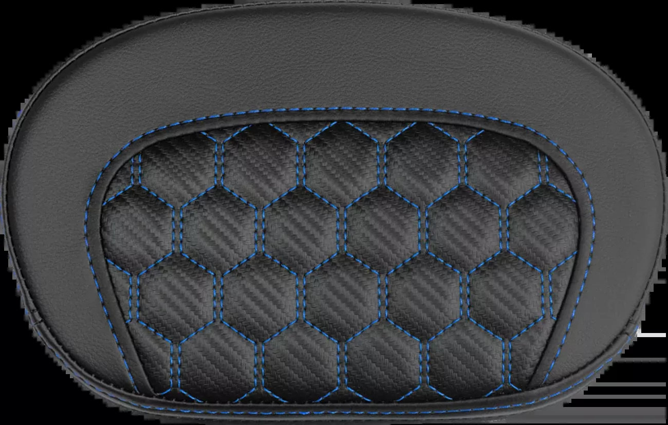Saddlemen Mini Contour Sissy Bar Pad - Honeycomb - Blue Stitch -061019001