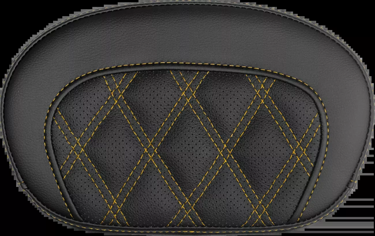 Saddlemen Mini Contour Sissy Bar Pad - Lattice Stitch - Gold Stitch - 061018407