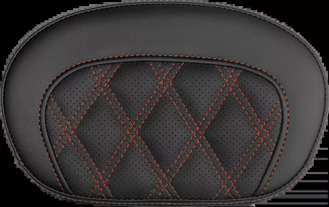 Saddlemen Mini Contour Sissy Bar Pad - Lattice Stitch - Red Stitch - 061018404
