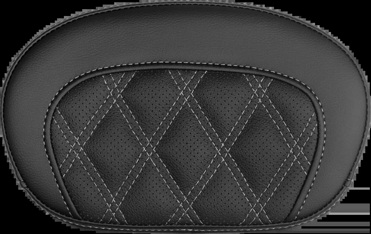 Saddlemen Mini Contour Sissy Bar Pad - Lattice Stitch - Silver Stitch - 061018405