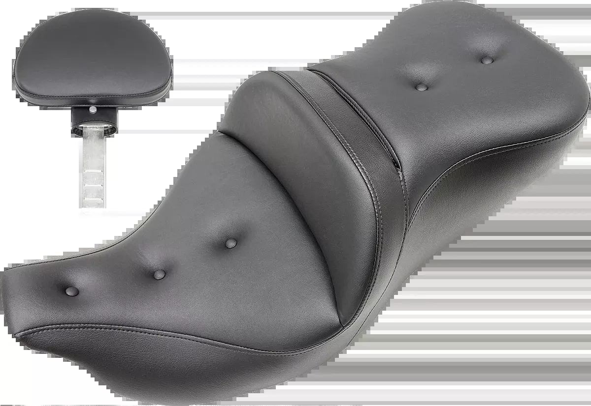 Saddlemen Pillow-Top Roadsofa™ Seat - with Backrest - Black - FLH/FLT '08-'24 - 808-07B-181BR