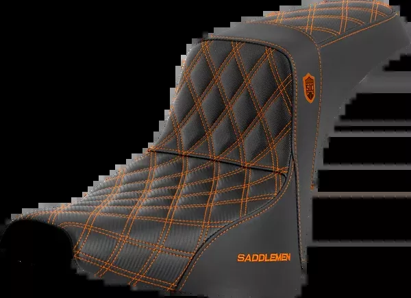 Saddlemen Pro Series SDC Performance Seat – W/O Backrest – Orange Stitch – FXBB/FXST ’18-’23