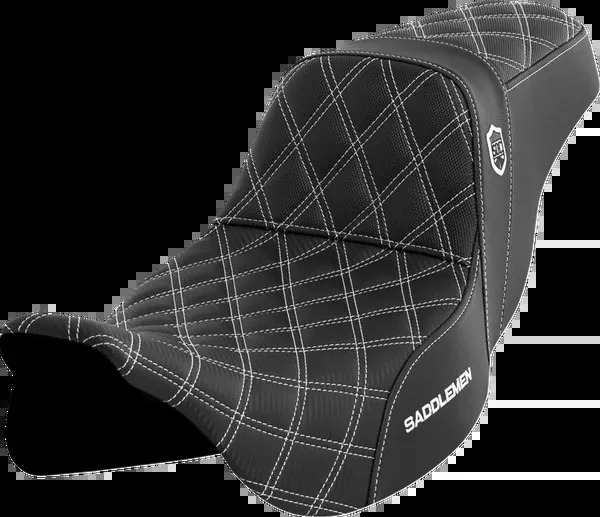 Saddlemen Pro Series SDC Performance Seat - W/O Backrest - White Stitch - FLH/FLT '08-'23