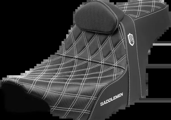Saddlemen Pro Series SDC Performance Seat - White Stitching - W/ Backrest - FLT/FLH '23-'25