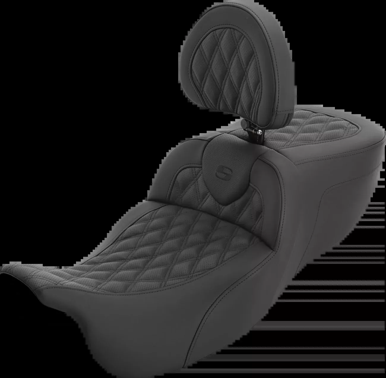 Saddlemen Roadsofa™ Extended Reach Seat - with Backrest - Lattice Stitch - FLRT/FLTRT '15-'25 - 815-07-184BR