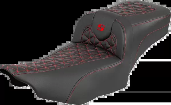 Saddlemen Roadsofa™ Extended Reach Seat - Without Backrest - Red Stitch - FLH/FLT '23-'25
