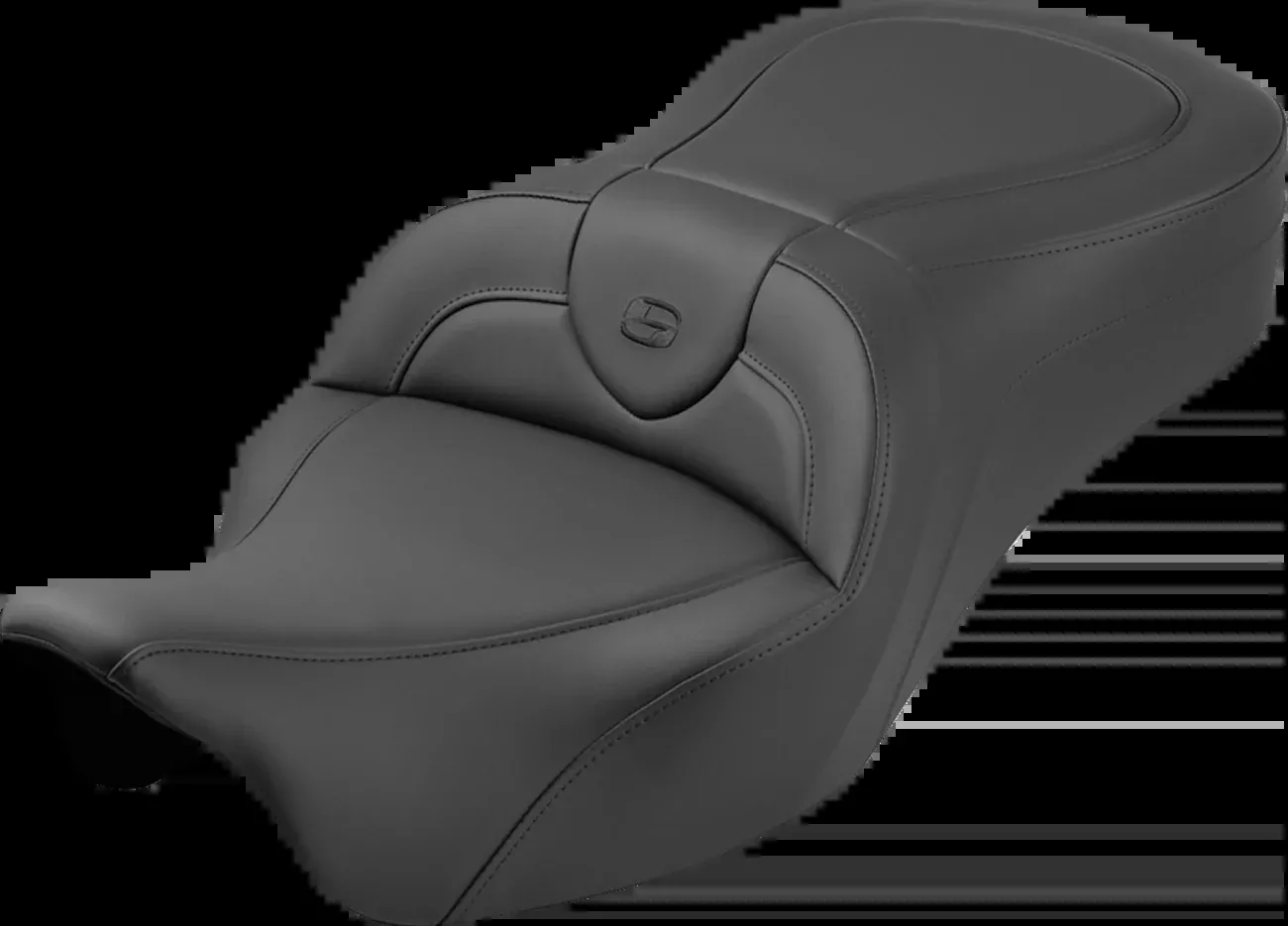 Saddlemen Roadsofa™ King Seat - No Backrest - Plain - Black Stitch - FLH/FLT '08-'25 - 808-07B-187S